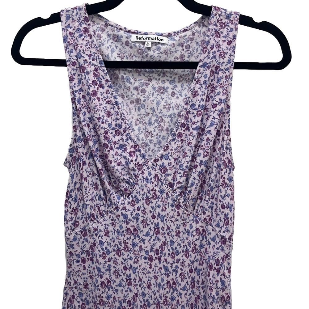 Reformation Purple Floral Mini Dress - Picture 4 of 11